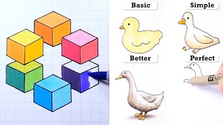 How to Draw - Easy Duck Art & 3D Drawing Tricks