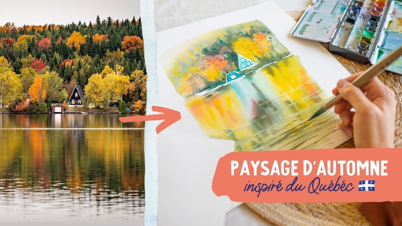 Peindre un paysage d’automne à l’aquarelle (démo inspirée du Québec )