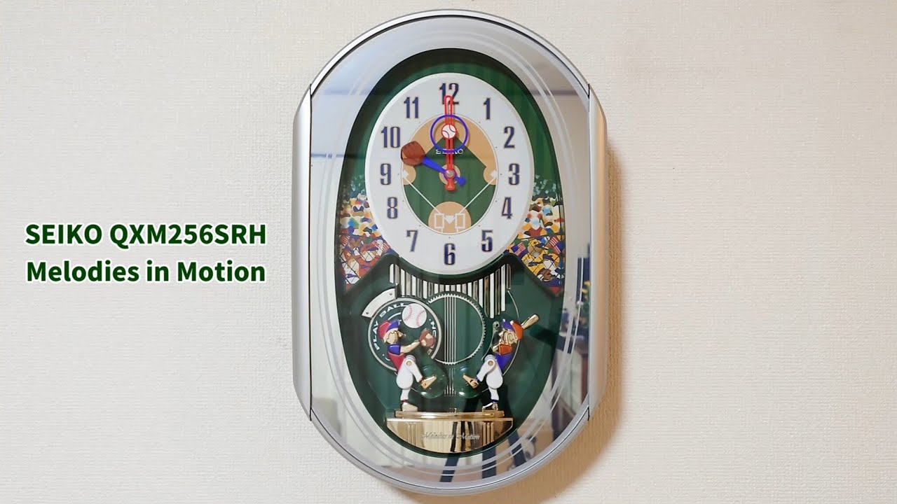 Baseball】SEIKO Melodies in Motion Automaton Clock QXM256SRH - YouTube