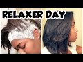 RELAXER DAY ROUTINE, START TO FINISH | how I get my hair sleek, shiny, and bouncy 😍😍🙌🏾