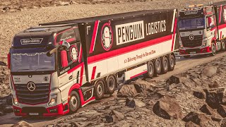 Mercedes Benz New Actors Driving Through Narrow Hills | Euro Truck Simulator 2 | Ets2