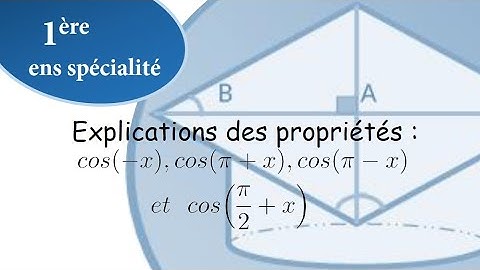Explications des propriétés de sinus et cosinus a l’aide du cercle trigonométrique cos(-x), ...