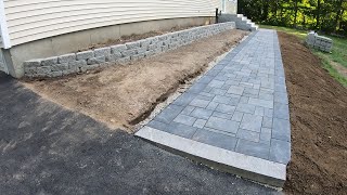 paver walkway & planter retaining wall installation