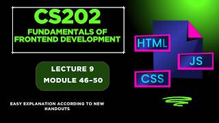 CS202 Short Lectures | Lecture 9 Module 46-50 | Fundamentals of Front End Development
