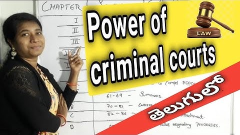 Power of criminal courts, chapter 3 of Cr.P.C, Advocate Sowjanya