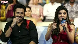 Nithiin & Sreeleela Fun At Extra - Ordinary Man Pre Release Event LIVE | Nithiin, Sreeleela