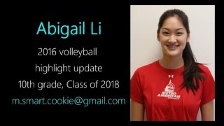 Famous Abigail (Abby) Li #9 -- Middle Hitter - NVPL highlights Jan 2016 Wealth
