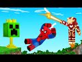 SPIDER-MAN vs IRON MAN Manhunt! (Minecraft)