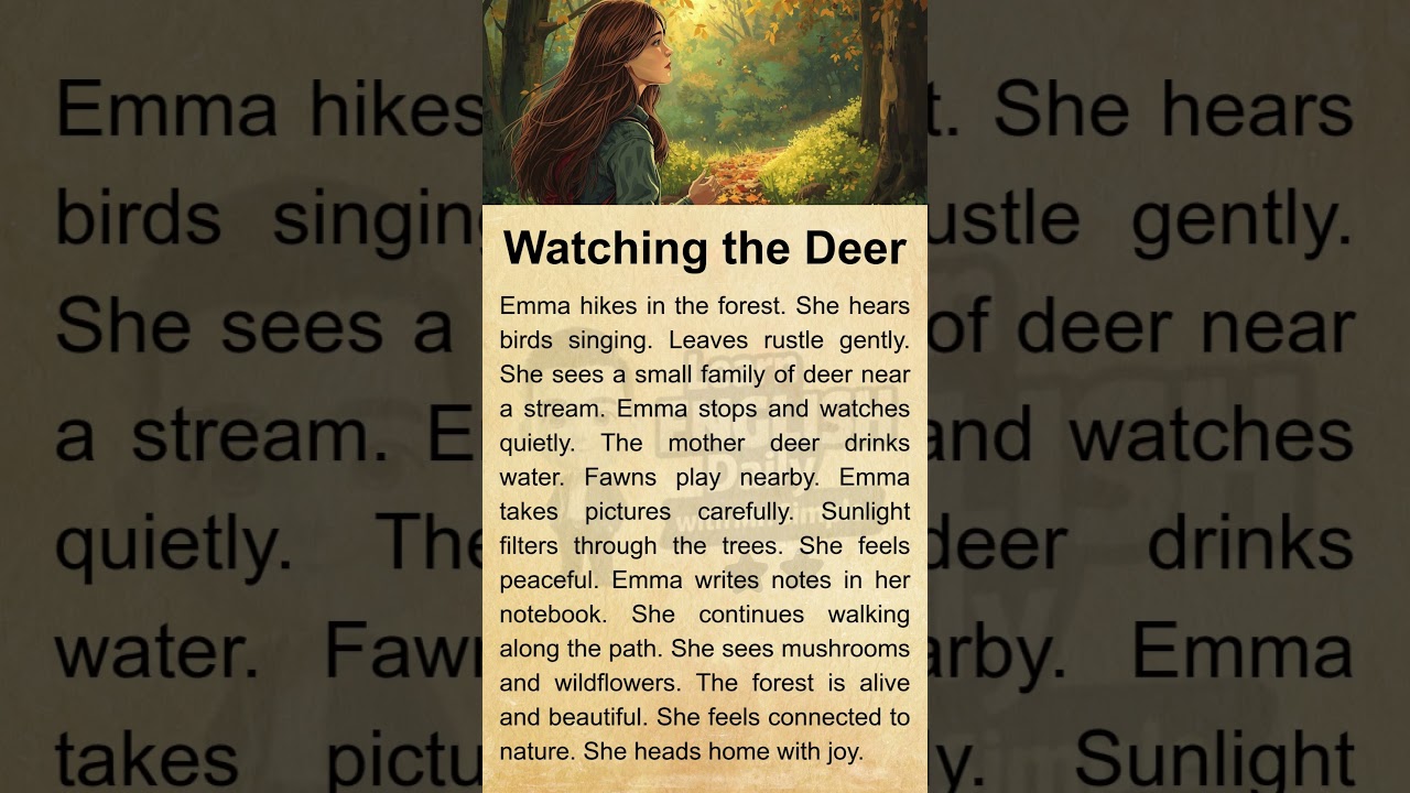 English Listening & Reading | Intermediate Level | Learn Daily English | Watching the Deer