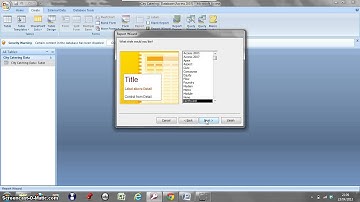 Databases simple report using the wizard
