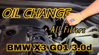 OIL CHANGE + All Filters | BMW X3 G01 3.0d #bmwx3 #b57 #g01