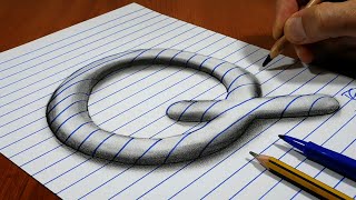 3D Trick Art On Line Paper, Round Letter Q