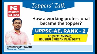 UPPSC-AE Topper|Amandeep Tiwari|Rank-2 |Housing & Urban Plan Deptt.|Toppers' Talk| MADE EASY Student