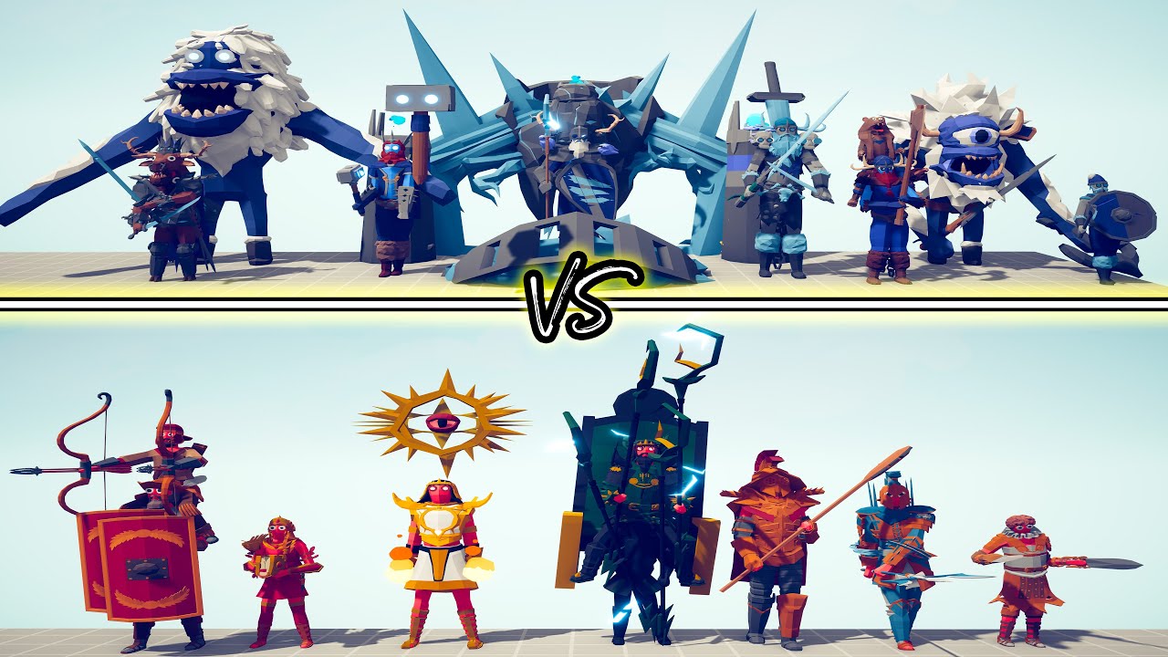 MEGA VIKING DLC Team vs MEGA ANCIENT ADDON Team - Totally Accurate Battle Simulator TABS