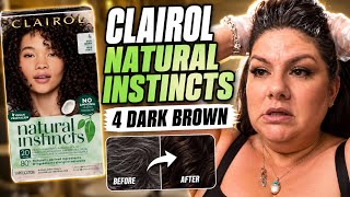 Clairol Natural Instincts Hair Dye, 4 Dark Brown Hair Color Full Review. Does It Cover Gray Hair?