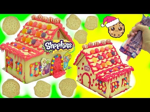 DIY Shopkins Rainbow Candy Christmas Cookie House Kit - Cookieswirlc Video