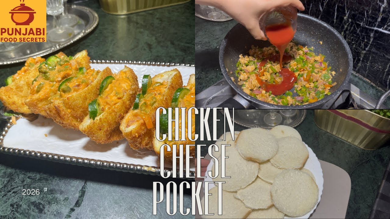 Crispy Chicken Cheese Pockets Recipe Easy Chicken Snack at Home @PunjabiFoodsecrets85 #chickenrecipe