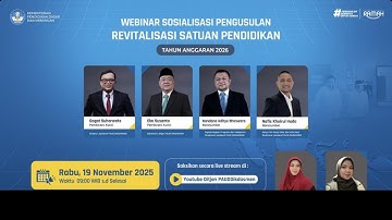 LIVE - [WEBINAR] Revitalisasi Satuan Pendidikan dan Digitalisasi Pembelajaran Tahun Anggaran 2026