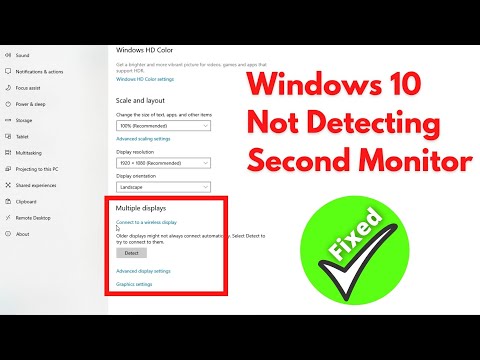 Windows 10 Not Detecting Second Monitor || Solution For Connecting Second Monitor In Windows 10