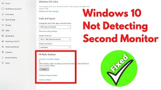 Windows 10 Not Detecting Second Monitor || Solution For Connecting Second Monitor In Windows 10