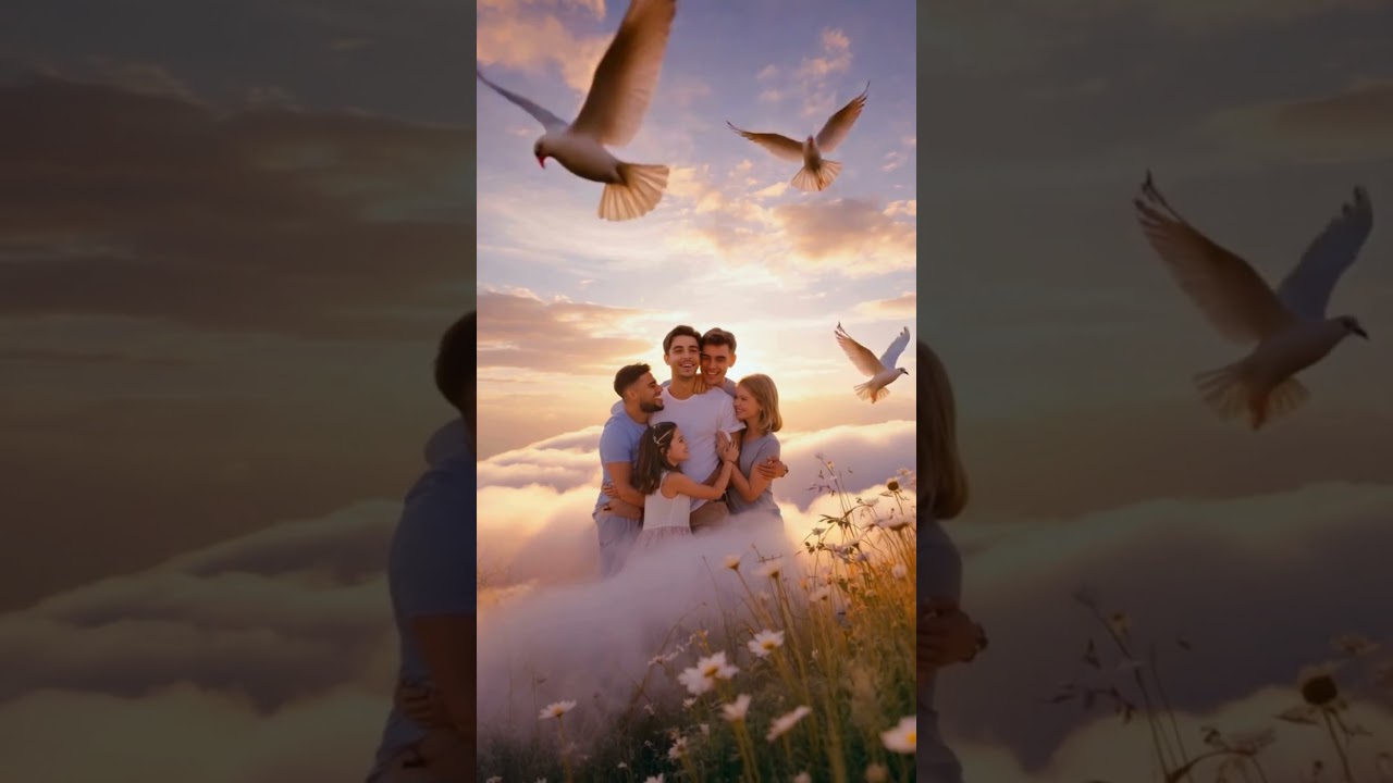 Reunion Above the Clouds ☁️🌼 | Emotional AI Short in a Glowing Meadow | UZR Ai  