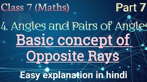 Class:7#Maths#Chapter:4 Angles and Pairs of Angles#Opposite Rays#Part 7#By Kajal Nagariya