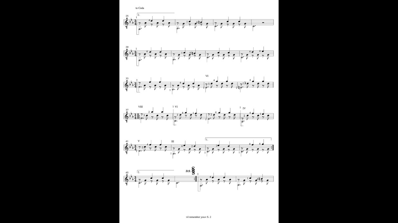 在 YouTube 上觀看「I remember you - by Ulrich Steier (sheet music)」 在 YouTube 上觀看「I remember you - by Ulrich Steier (sheet music)」