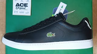 LACOSTE Carnaby Evo Leather Sneakers (Black) Unboxing+review🔥🔥🔥