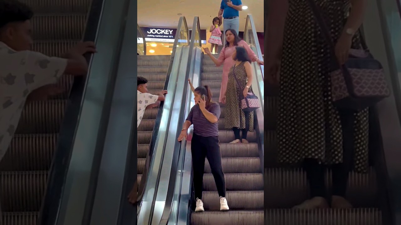 Chick Touching Prank 😜 in Escalator 