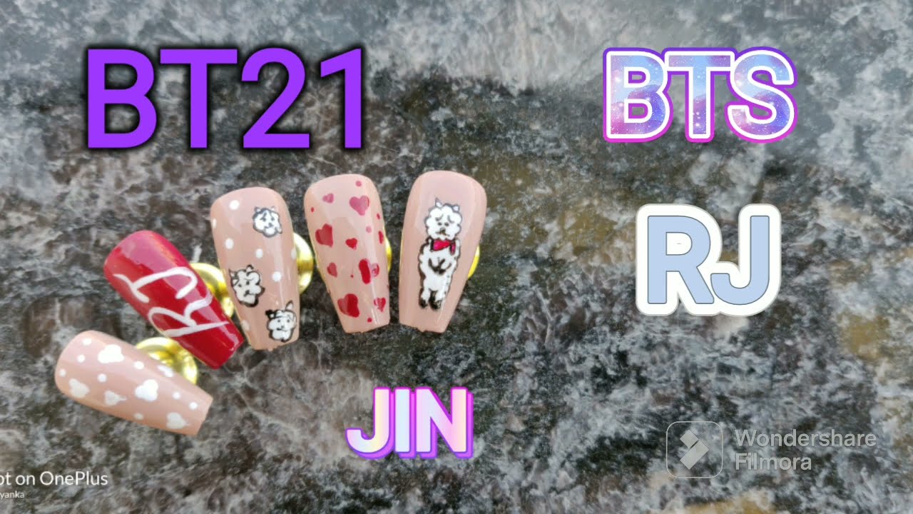 BTS RJ Nail Art Tutorial: Step-by-Step Guide to DIY K-Pop Inspired Nails!