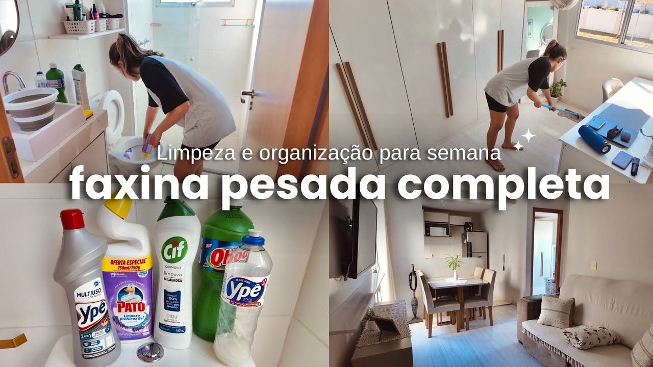 FAXINA COMPLETA PESADA 🫧🏠 +4 DIAS SEM LIMPAR A CASA, LIMPEZA E ORGANIZAÇÃO PARA SEMANA