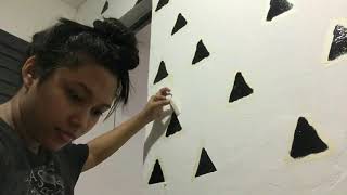 Diy Parede De Triângulo Com Tinta De Forma Econômica.