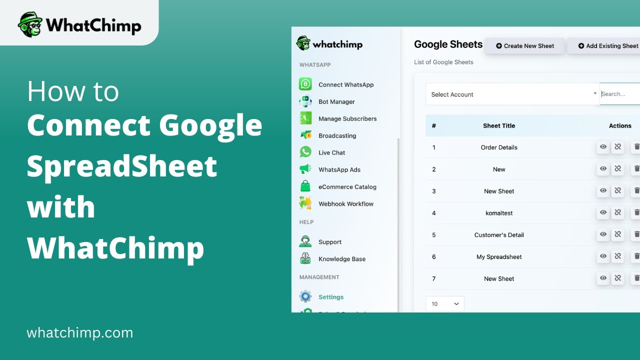 How to Connect Google Spreadsheet with WhatChimp