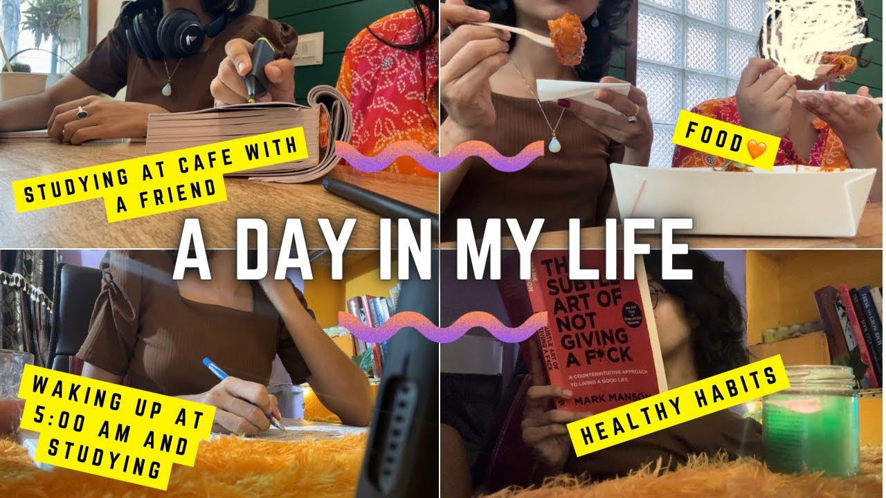 Study vlog | productive day in my life | 5:00 am morning routine | cafe ...