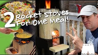 Using Two Rocket Stoves To Make One Meal