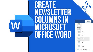 Create newsletter columns in Microsoft Office Word