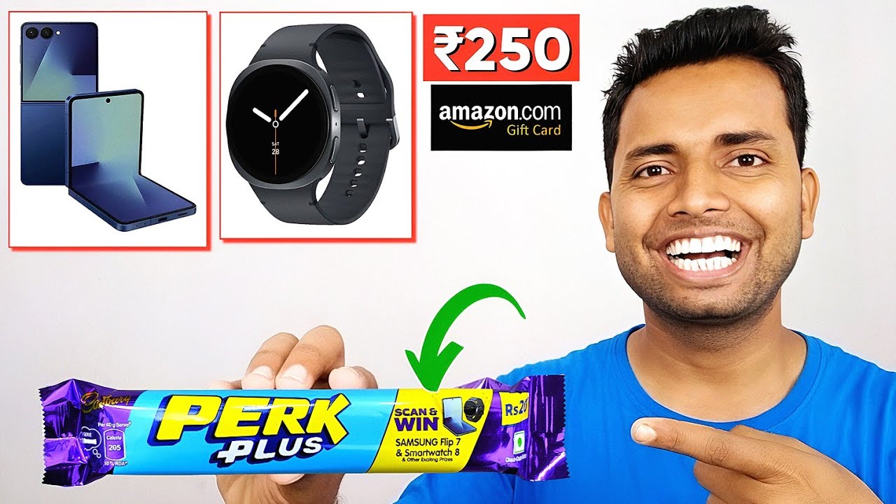 ぎゃわぎゃわさんページ Cadbury Perk Scan & Win Samsung Flip 7 & Smartwatch & ₹250 Amazon