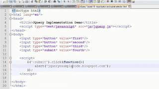 JQuery Tutorial 18 - input button and submit selector with an example