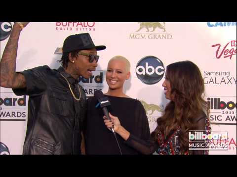 Amber Rose and Wiz Khalifa on the Billboard Music Awards Blue Carpet 2013