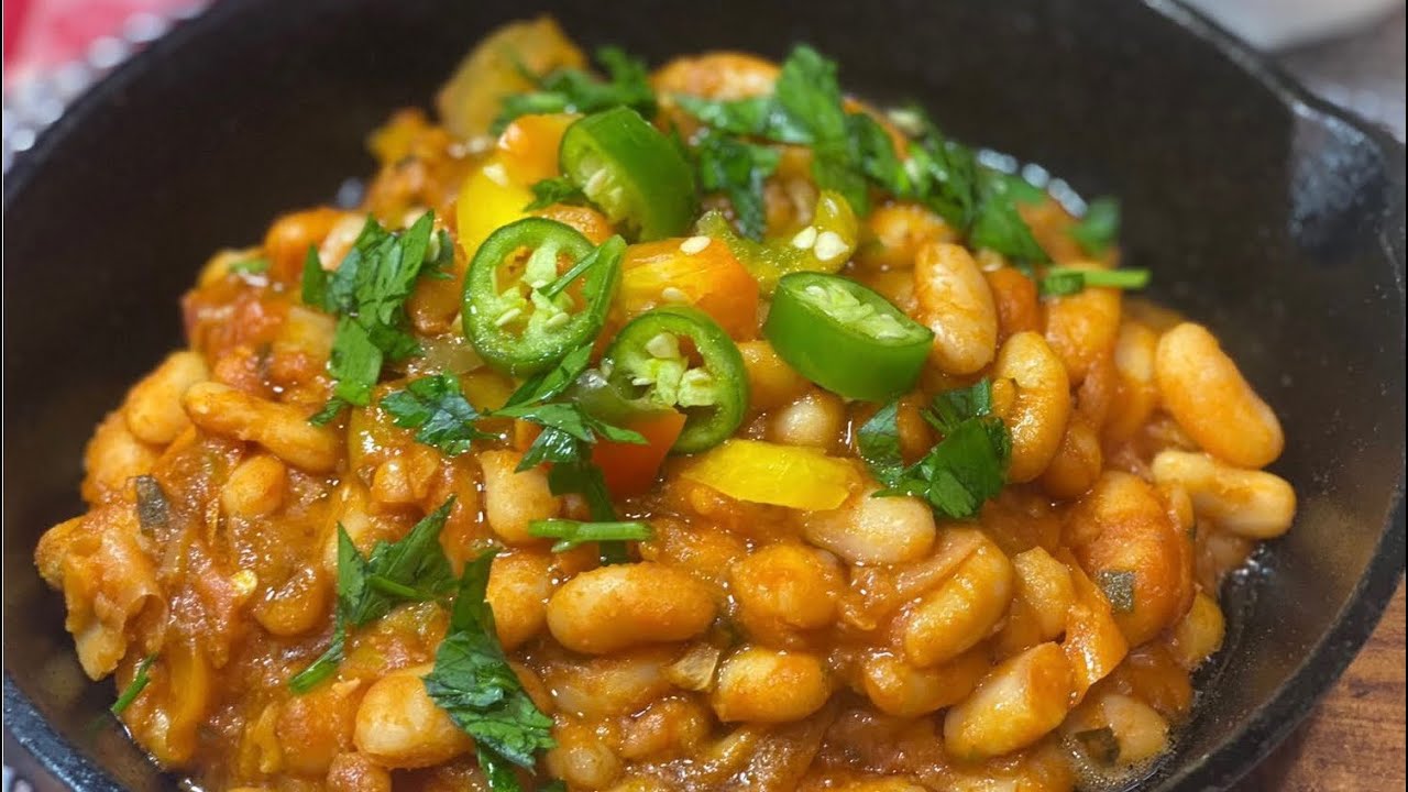 الفاصولياء البيضاء بالفلفل اللوان على طريقتي | Fasolia with pepper and spice! Dried fasolada yum!