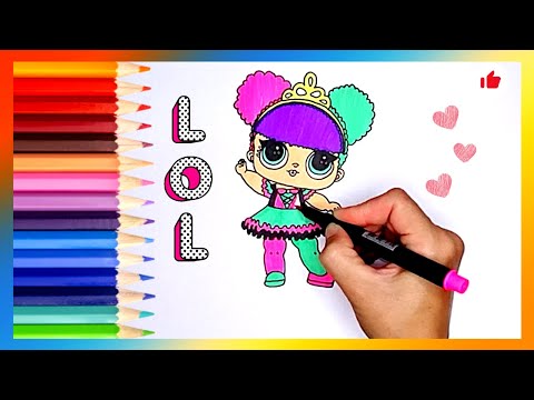 Como desenhar e colorir uma L.O.L Surprise | desenho para desenhar | desenhando L.O.L passo-a-passo