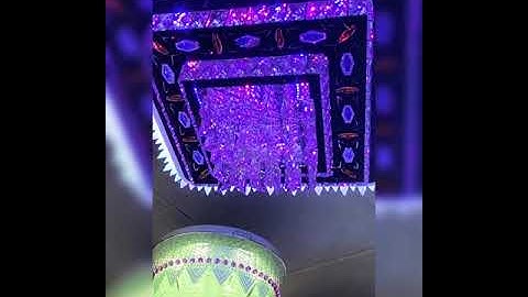 CHANDELIER SQAURE 600mm crystal jhumar Multiclr with remote and bluetooth SQUARE JHUMAR