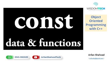 OOP C++: const data and const functions in Urdu by Arfan Shahzad