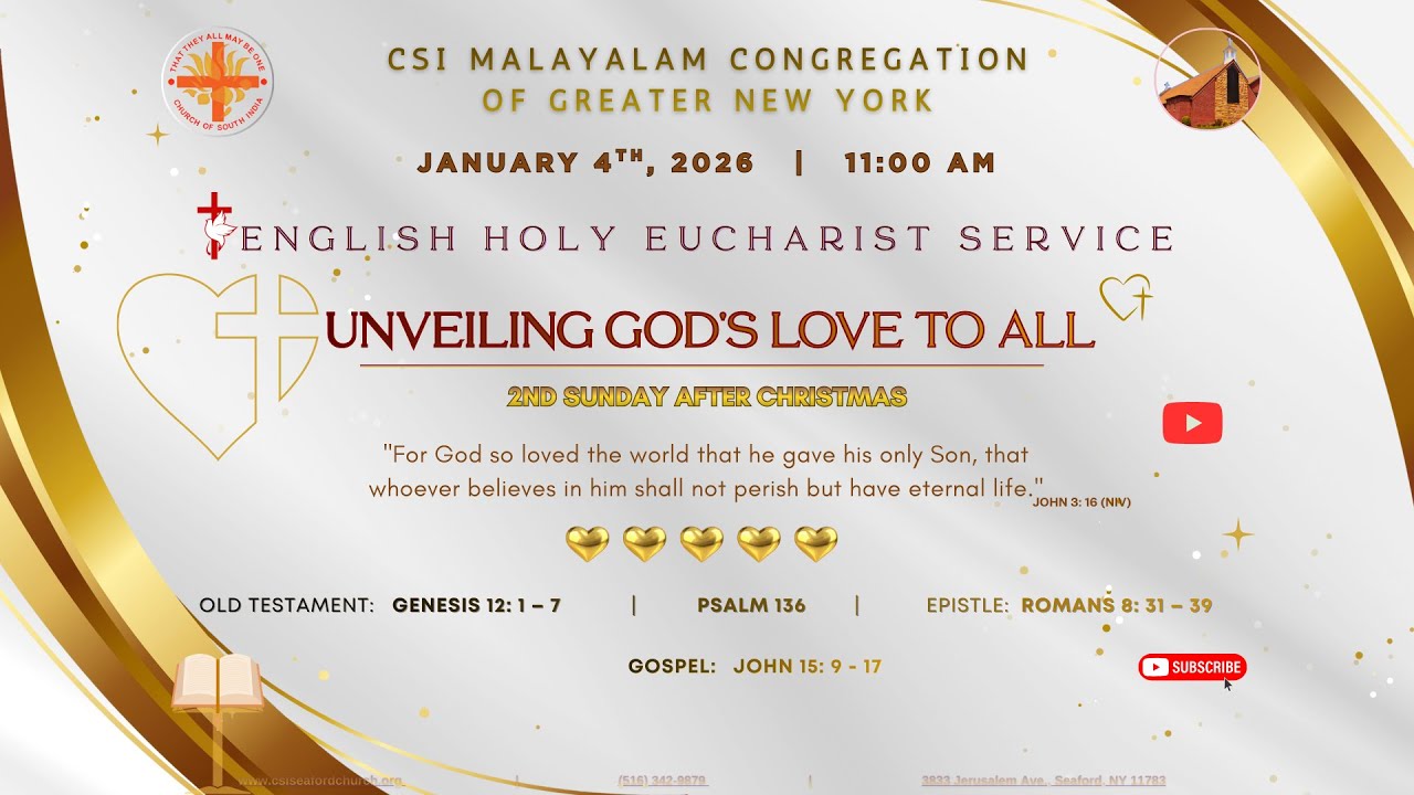 2ND SUNDAY AFTER CHRISTMAS - UNVEILING GOD'S LOVE TO ALL - ENGLISH