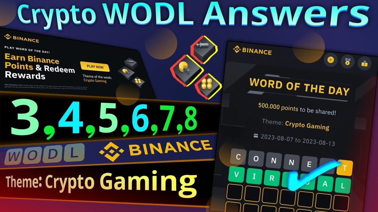 Crypto Gaming Theme WODL | Binance Word of The Day Answer Today | All  Letters WOTD Answer - YouTube