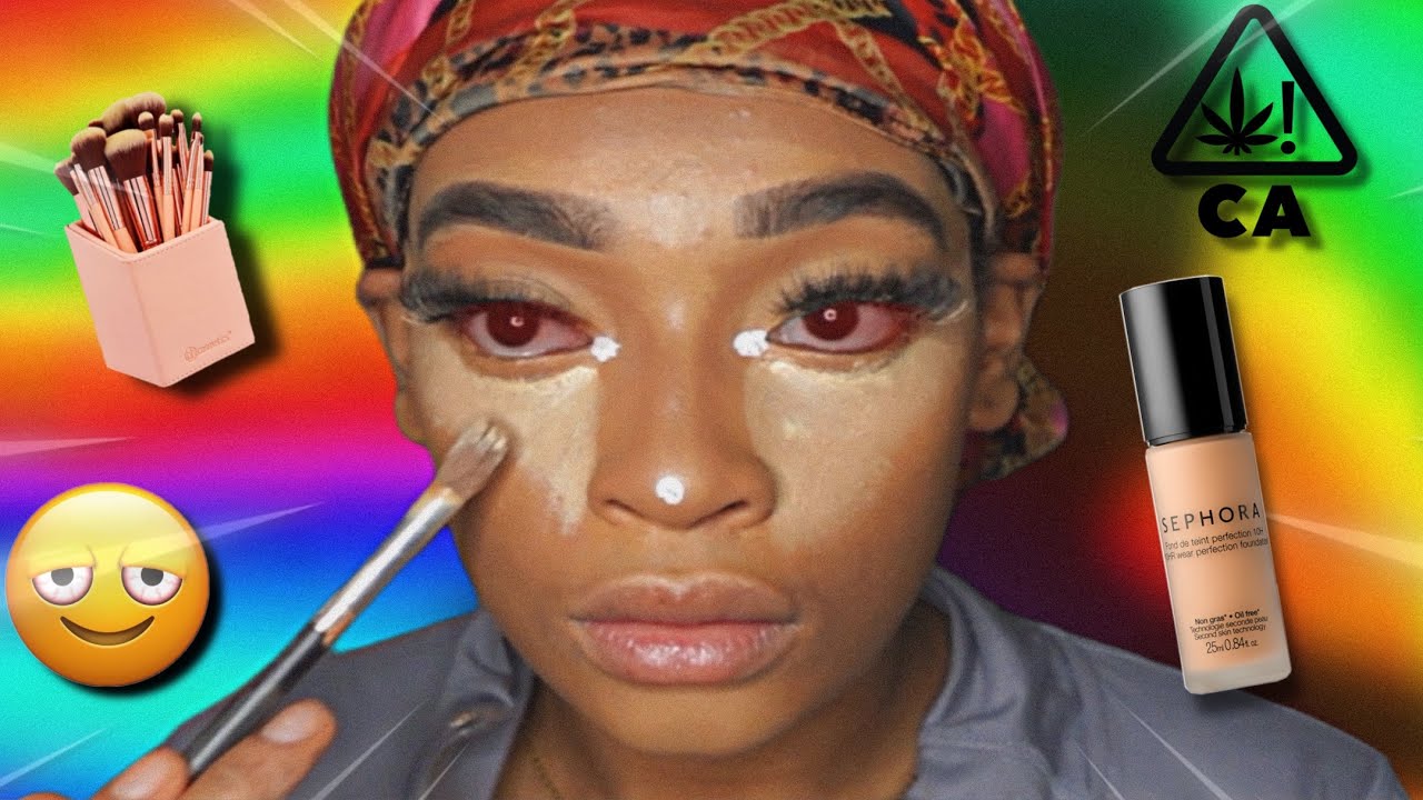 I ate a edible and did a Full Face Makeup tutorial