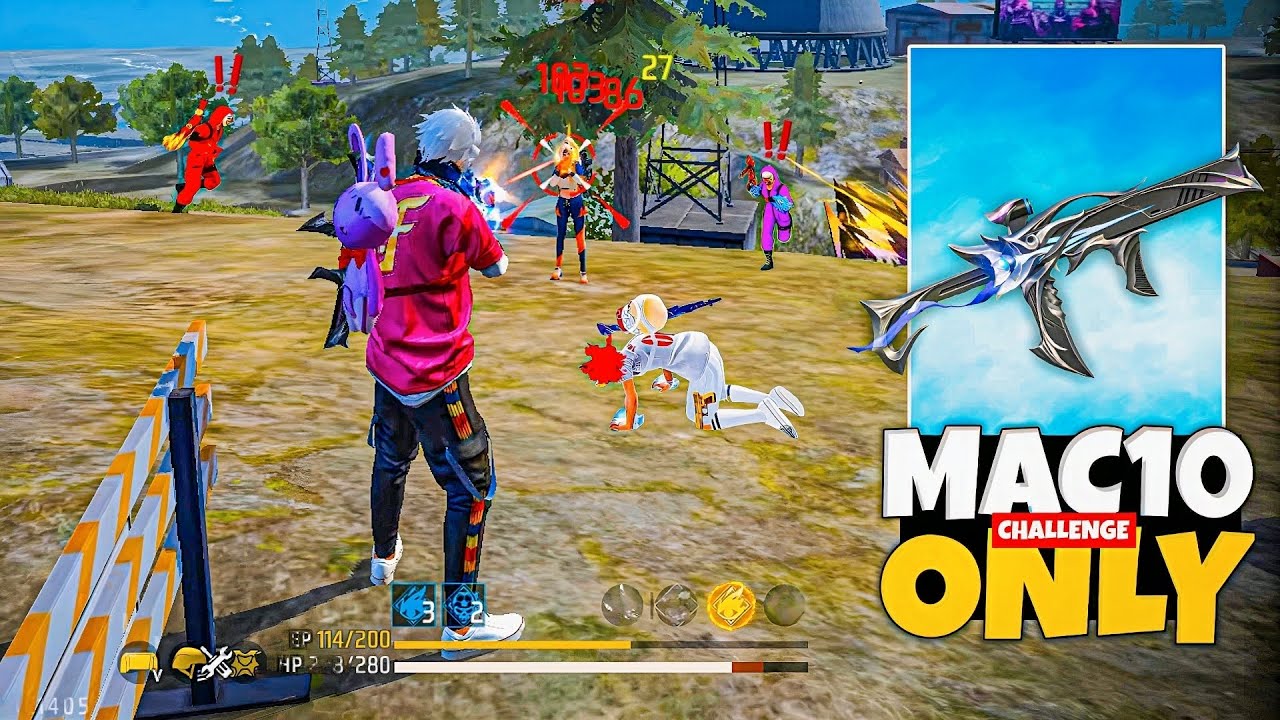 Only MAC 10 Challenge Op 😲 1 vs 4 Gameplay 🤯 Free Fire