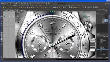 Modeling tutorial in Maya - ROLEX DAYTONA watch - Part 51: outer ring texture 03