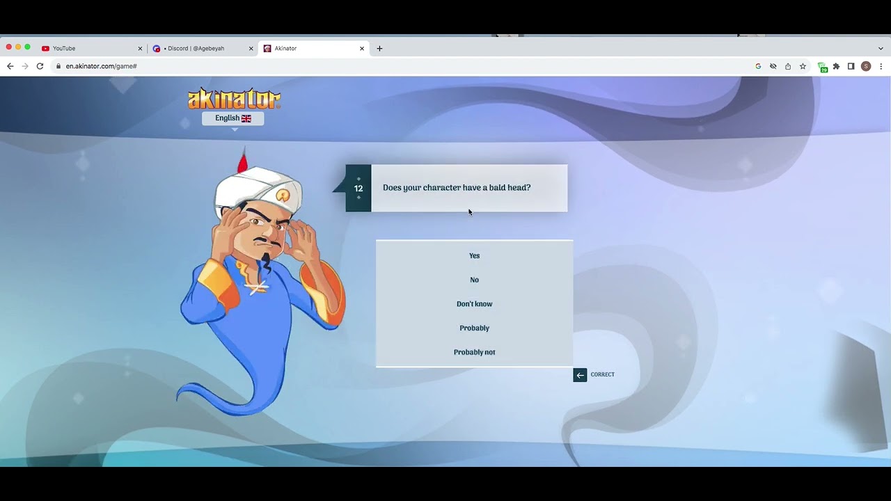 playing akinator - YouTube