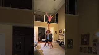 This cheerleader just did a stunt in her living room! #cheerleader #shorts #cheer